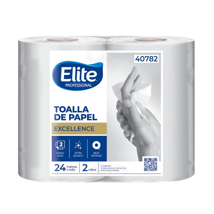 Toalla Papel Elite Doble Hoja 2 Rollos X 24 Mt