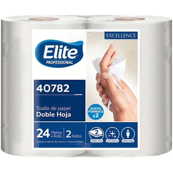TOALLA DE PAPEL DOBLE HOJA PROFESSIONAL 2 ROLLOS 24MT