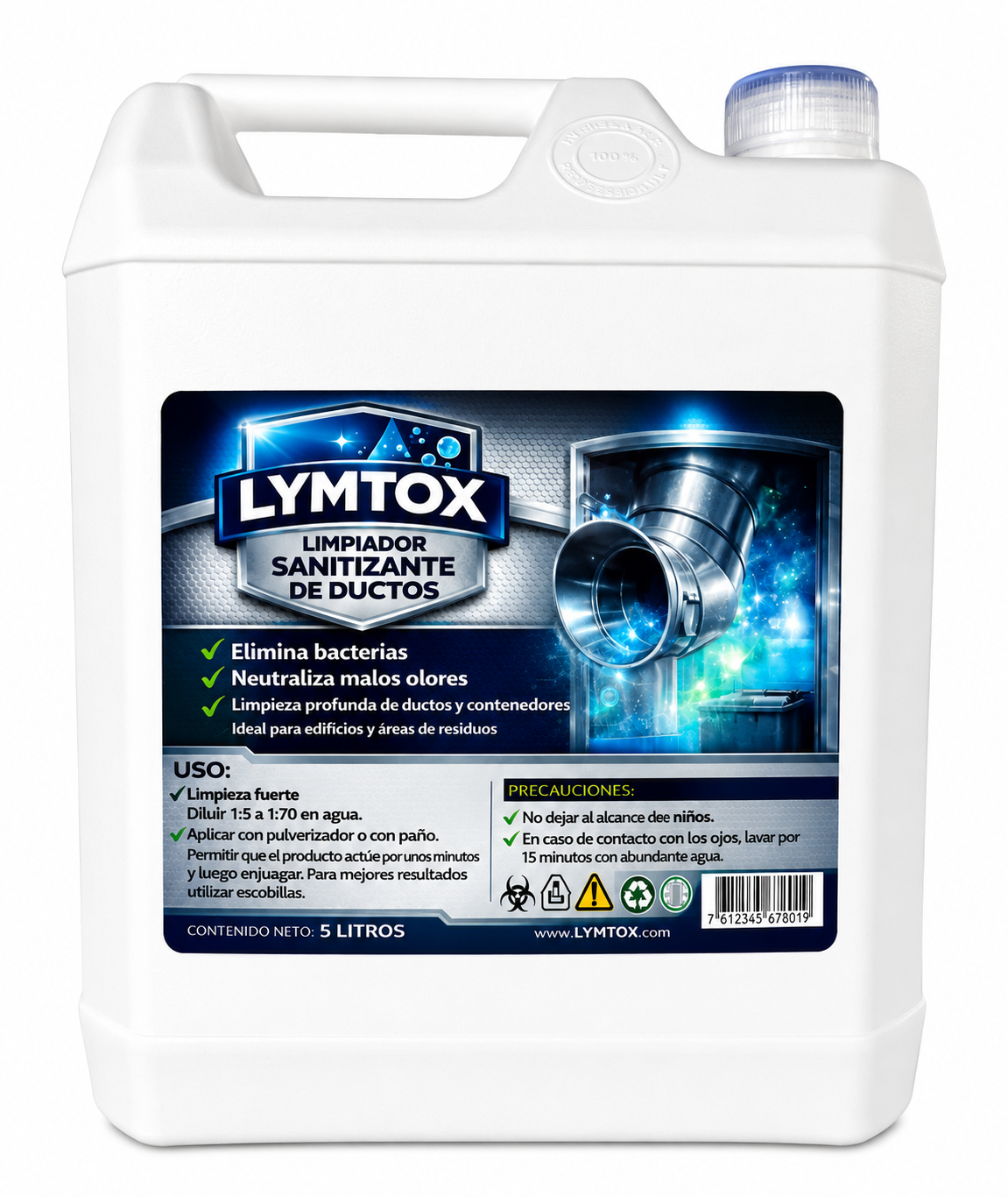 LIMPIADOR DESINFECTANTE DUCTOS LYMTOX 5LT