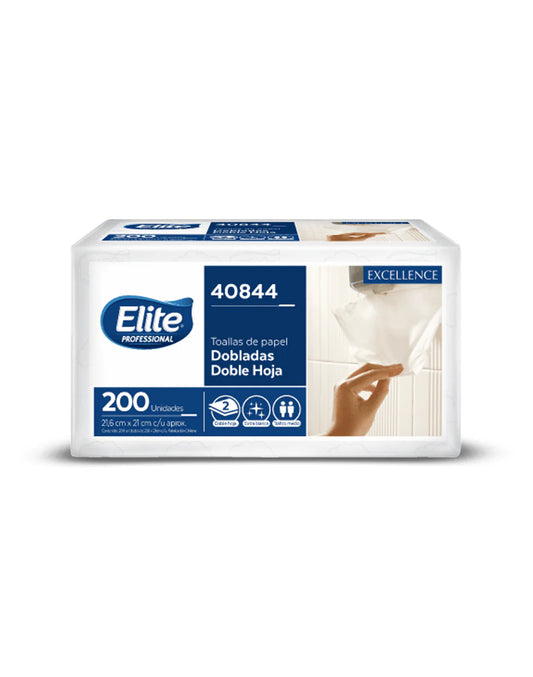Toalla Papel Interfoliada Doble Hoja Pqts X200Uni Elite