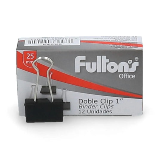 Clip Doble Metalico 25Mm Caja12Uni