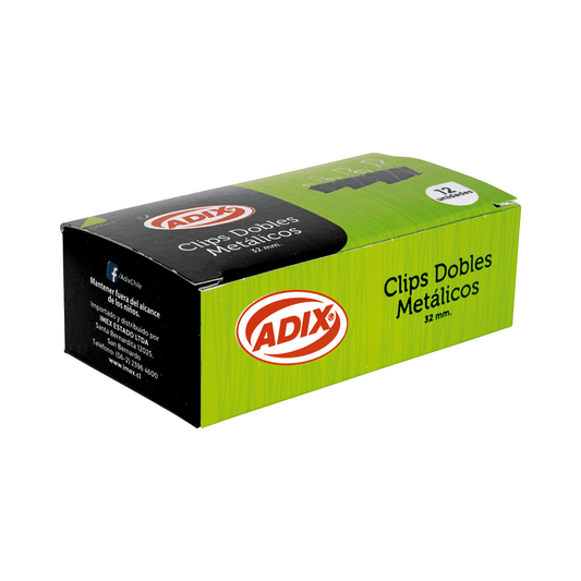 Clip Doble Metalico 32Mm Caja 12Uni