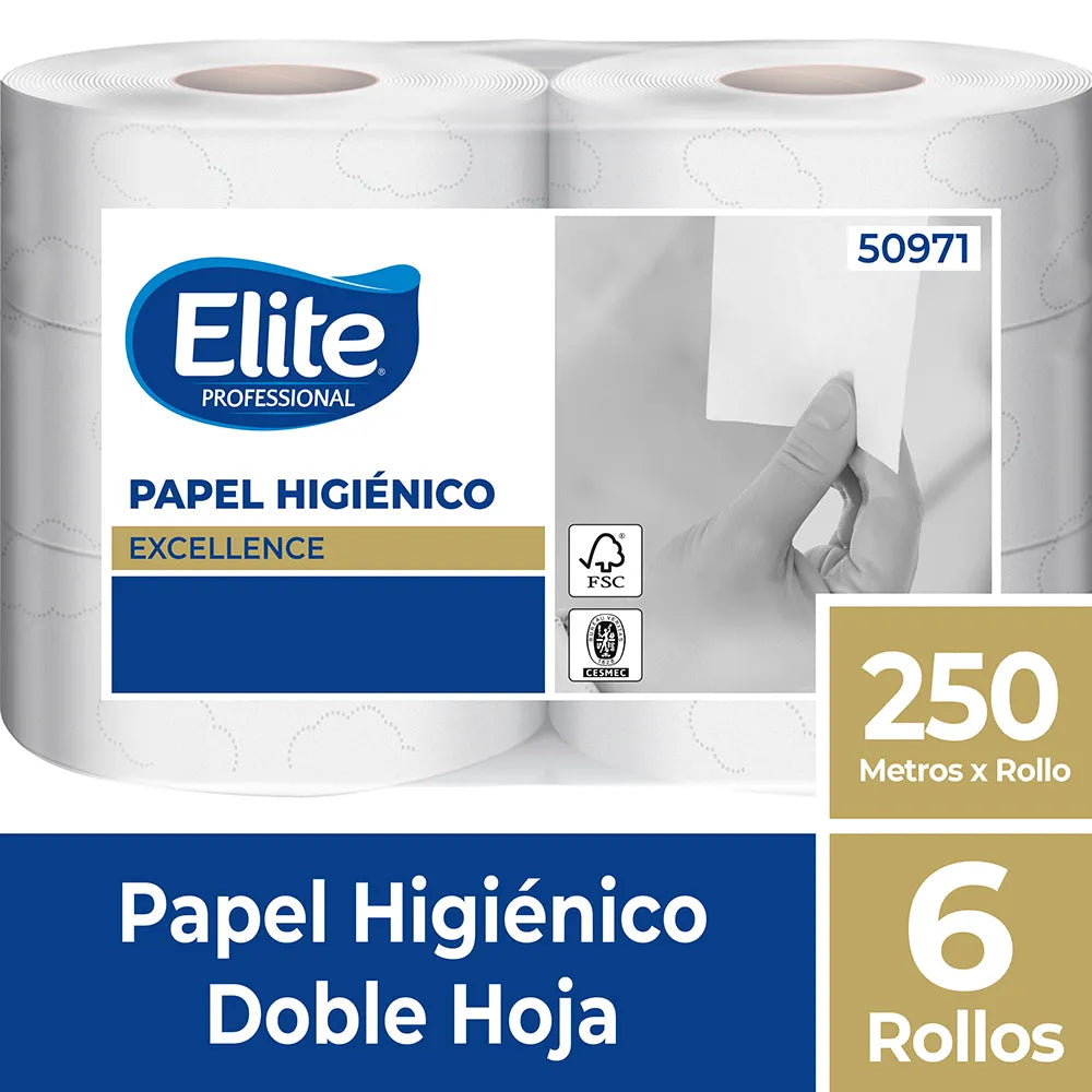 Papel Higienico Elite Doble Hoja 6X250Mt