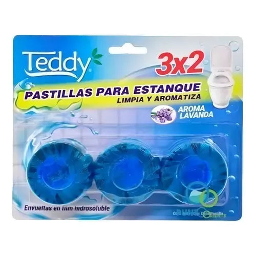 Pastillas Estanque Wc Azul X3 Teddy Aroma Lavanda