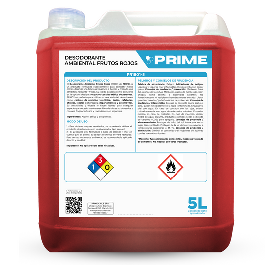 Desodorante Ambiental Prime Fruto Rojo 5Lt