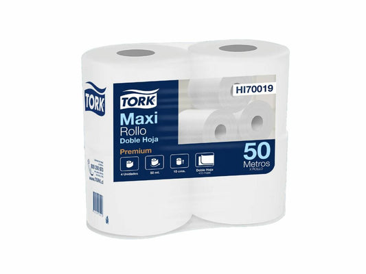 Papel Higiencio Doble Hoja Tork 4 Rollos X 50Mt