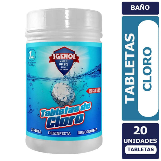 Tabletas De Cloro 50 Unidades Igenol 1 Kg