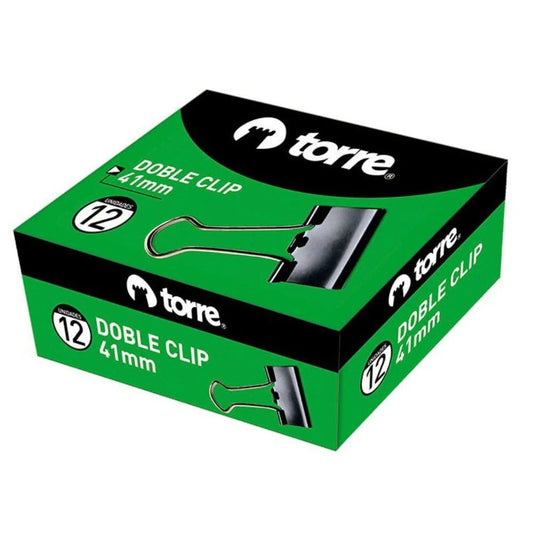 Clip Doble Metalico 41Mm Caja 12 Uni